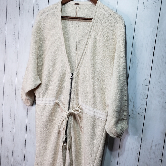 Free People Soul Sister Cotton Zip Long Cardigan S - Picture 4 of 8